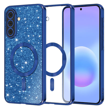 MagSafe-hoesje voor Samsung Galaxy A57 5G, Techsuit, Luxury Glitter, Donkerblauw