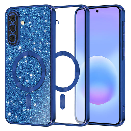 MagSafe-hoesje voor Samsung Galaxy A57 5G, Techsuit, Luxury Glitter, Donkerblauw