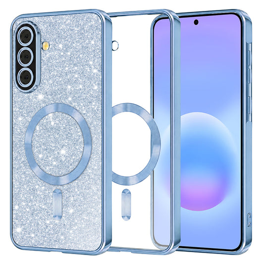 MagSafe-hoesje voor Samsung Galaxy A57 5G, Techsuit, Luxury Glitter, Blauw