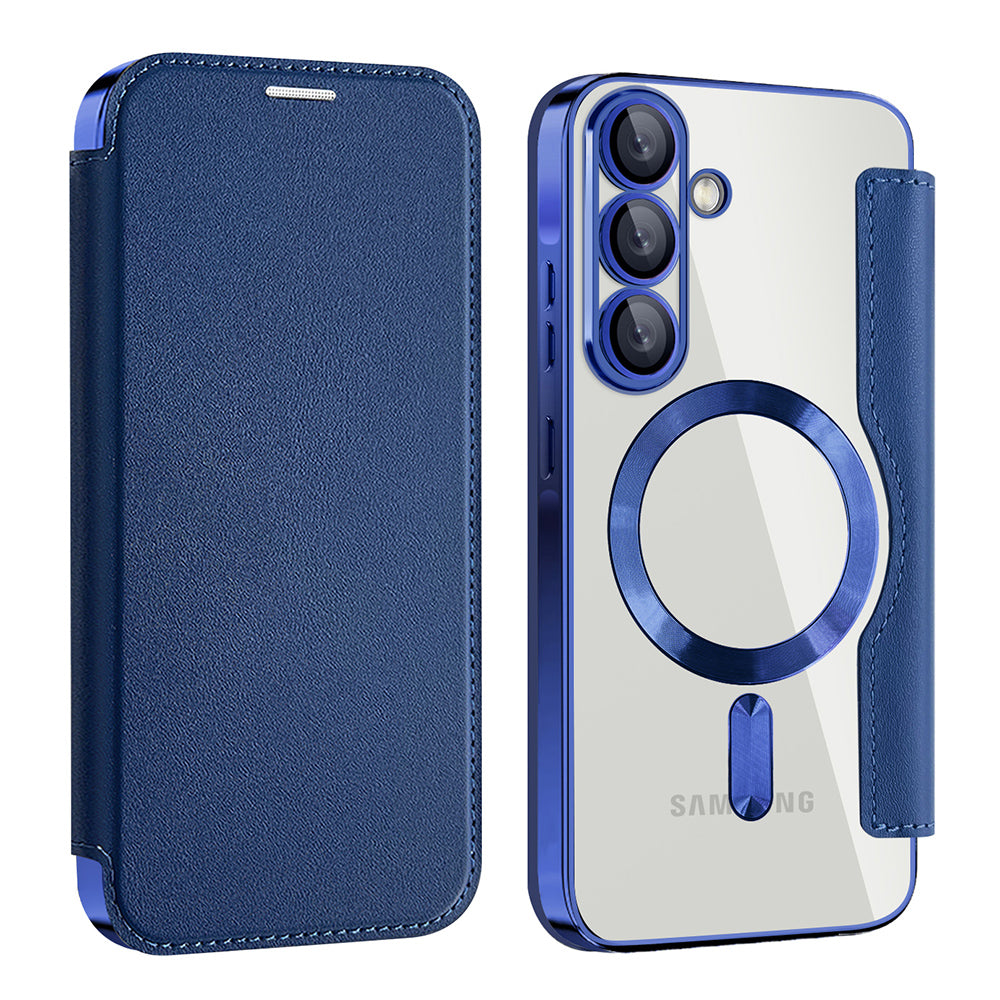 MagSafe Case for Samsung Galaxy A57 5G, Techsuit, SmartMag Book, Blue