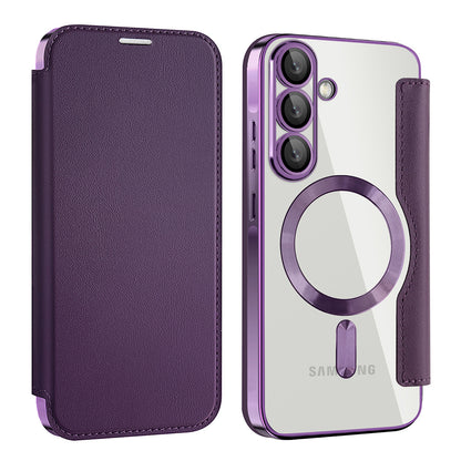 MagSafe hoesje voor Samsung Galaxy A57 5G, Techsuit, SmartMag Book, Paars
