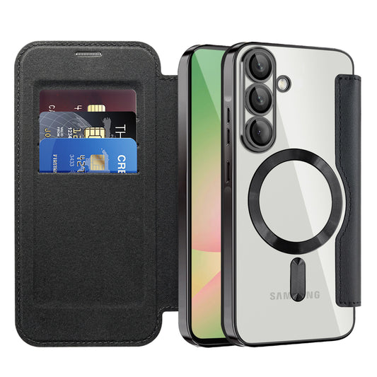 Étui MagSafe pour Samsung Galaxy A57 5G, Techsuit, SmartMag Book, Noir