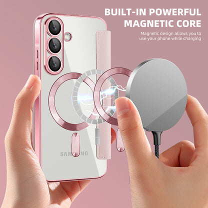 MagSafe Hülle für Samsung Galaxy A57 5G, Techsuit, SmartMag Book, Rosa