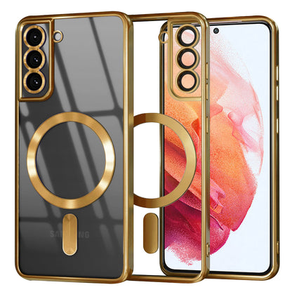 Coque MagSafe pour Samsung Galaxy S21 5G G991, Techsuit, Luxury Crystal, Dorée