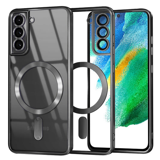 MagSafe-Hülle für Samsung Galaxy S21 FE 5G G990, Techsuit, Luxury Crystal, Schwarz