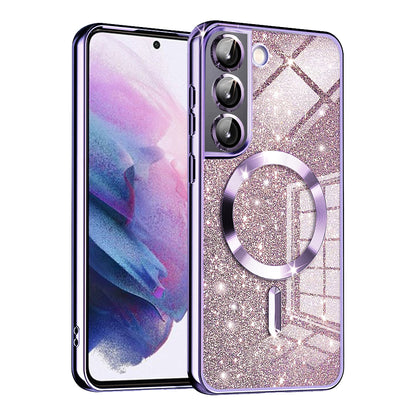 MagSafe-Hülle für Samsung Galaxy S22 5G S901, Techsuit, Luxury Glitter, Hellviolett