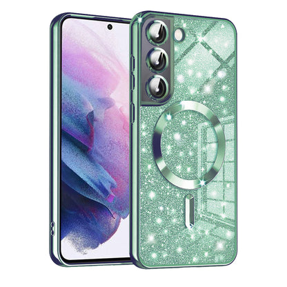 MagSafe-Hülle für Samsung Galaxy S22 5G S901, Techsuit, Luxury Glitter, Hellgrün