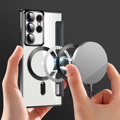 Coque MagSafe pour Samsung Galaxy S22 Ultra 5G S908, Techsuit, SmartMag Book, Noire