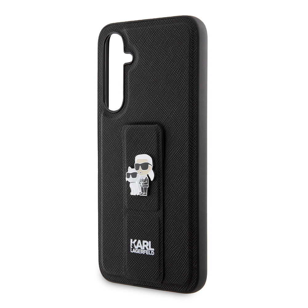 MagSafe hoesje voor Samsung Galaxy S23 FE S711, Karl Lagerfeld, Saffiano Gripstand Karl & Choupette, Blauw