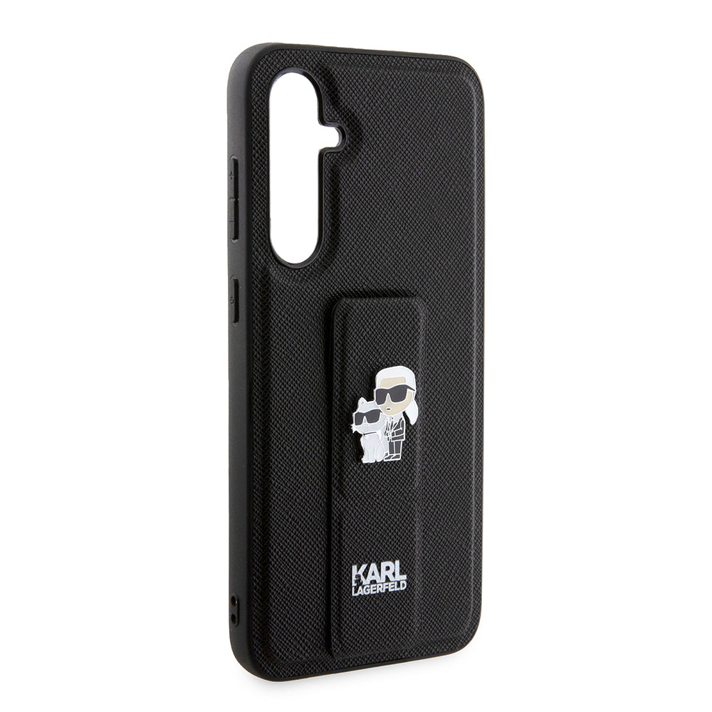 MagSafe hoesje voor Samsung Galaxy S23 FE S711, Karl Lagerfeld, Saffiano Gripstand Karl & Choupette, Blauw