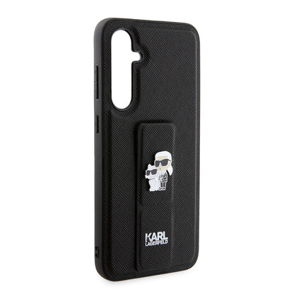 MagSafe hoesje voor Samsung Galaxy S23 FE S711, Karl Lagerfeld, Saffiano Gripstand Karl & Choupette, Blauw