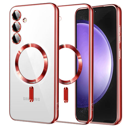 MagSafe-Hülle für Samsung Galaxy S23 FE S711, Techsuit, Luxury Crystal, Rot