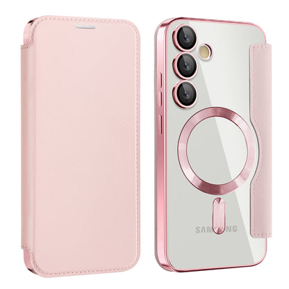 Coque MagSafe pour Samsung Galaxy S23 FE S711, Techsuit, SmartMag Book, Rose
