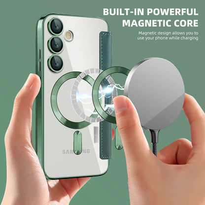 Coque MagSafe pour Samsung Galaxy S23 FE S711, Techsuit, SmartMag Book, Vert