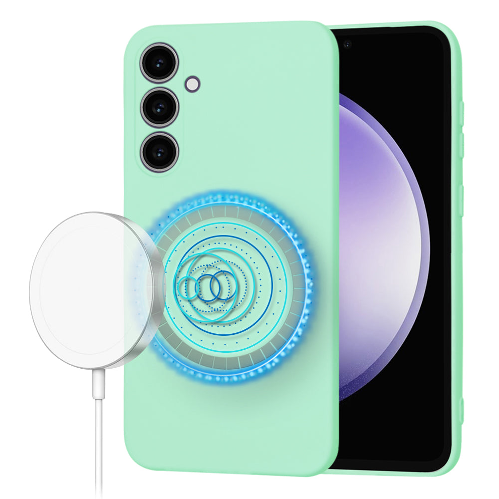 Coque MagSafe pour Samsung Galaxy S23 FE S711, Techsuit, SoftFlex, Vert Clair