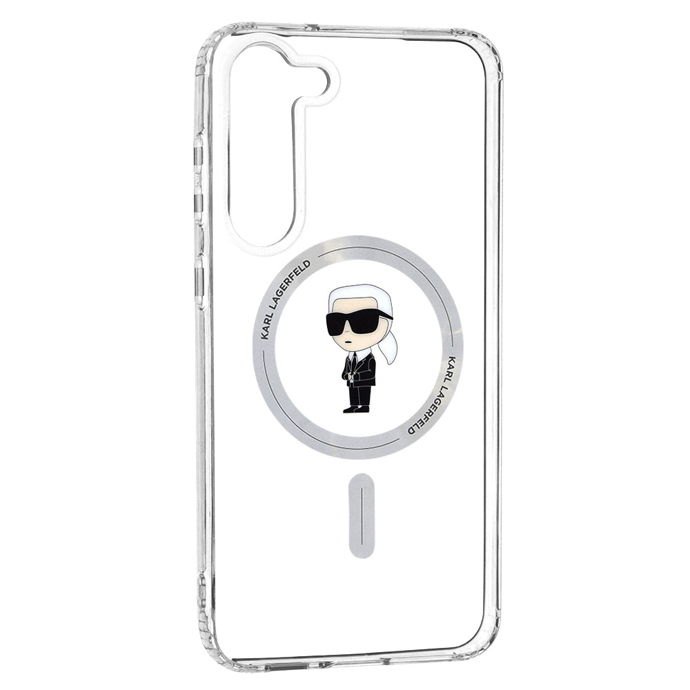 MagSafe hoesje voor Samsung Galaxy S23+ S916, Karl Lagerfeld, IML Ikonik Karl, Transparant
