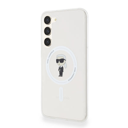MagSafe hoesje voor Samsung Galaxy S23+ S916, Karl Lagerfeld, IML Ikonik Karl, Transparant