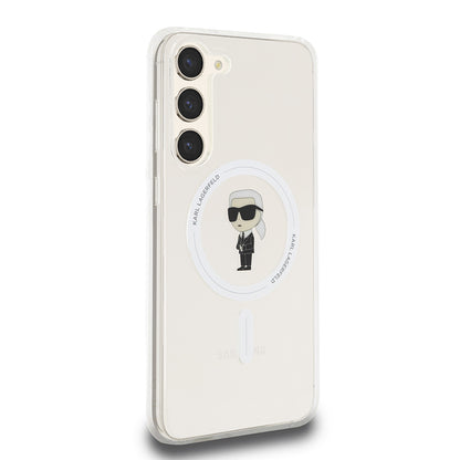 MagSafe hoesje voor Samsung Galaxy S23+ S916, Karl Lagerfeld, IML Ikonik Karl, Transparant