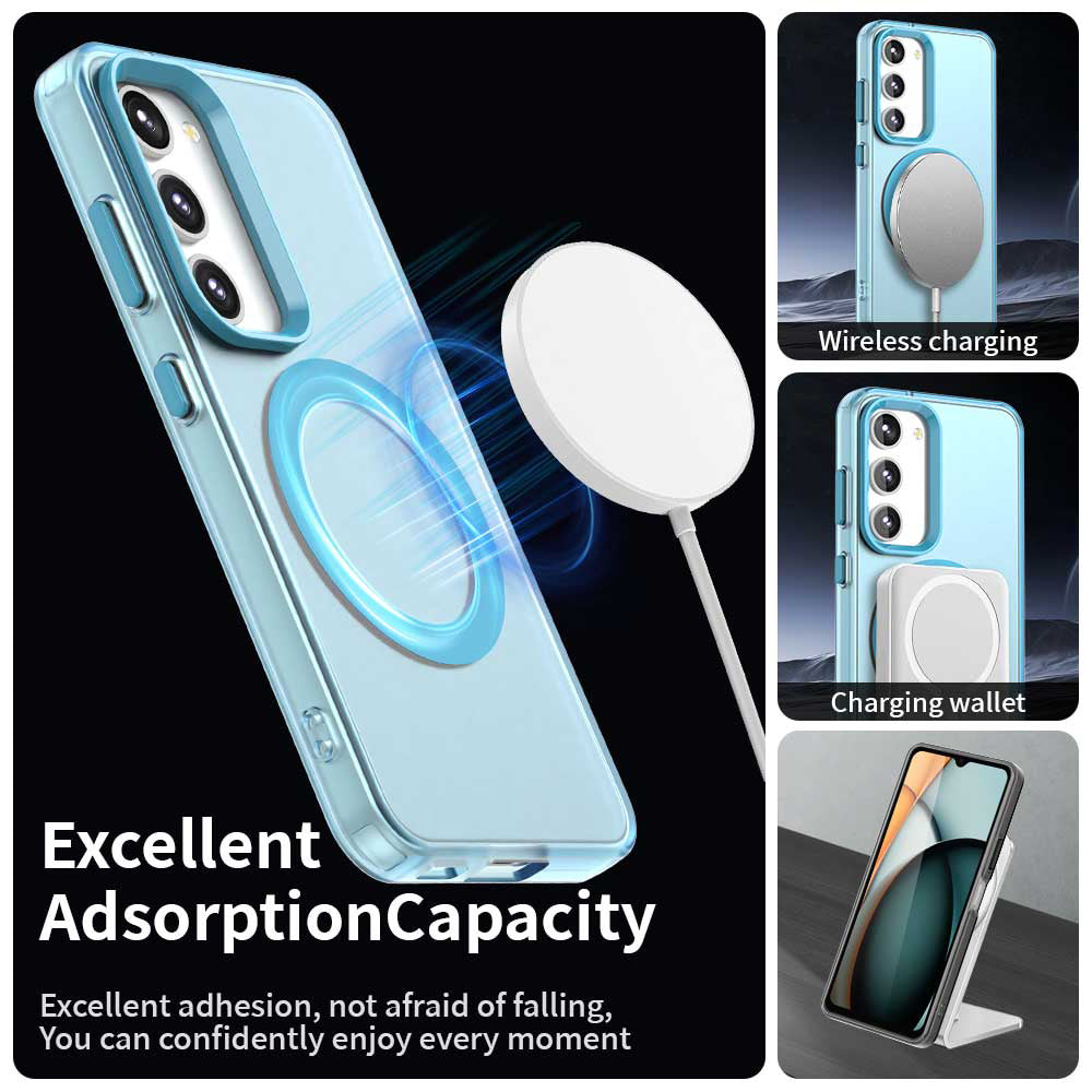 Coque MagSafe pour Samsung Galaxy S23+ S916, Techsuit, CandyCase, Bleue