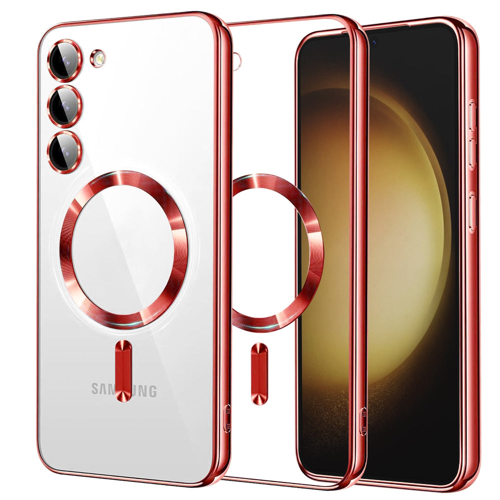 MagSafe-Hülle für Samsung Galaxy S23+ S916, Techsuit, Luxury Crystal, Rot