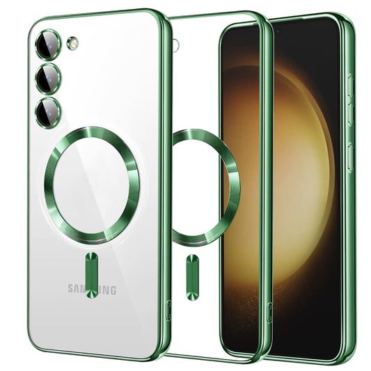 MagSafe-hoes voor Samsung Galaxy S23+ S916, Techsuit, Luxury Crystal, Lichtgroen