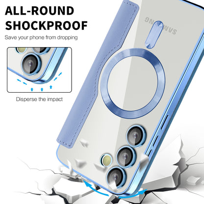 Coque MagSafe pour Samsung Galaxy S23+ S916, Techsuit, SmartMag Book, Bleu