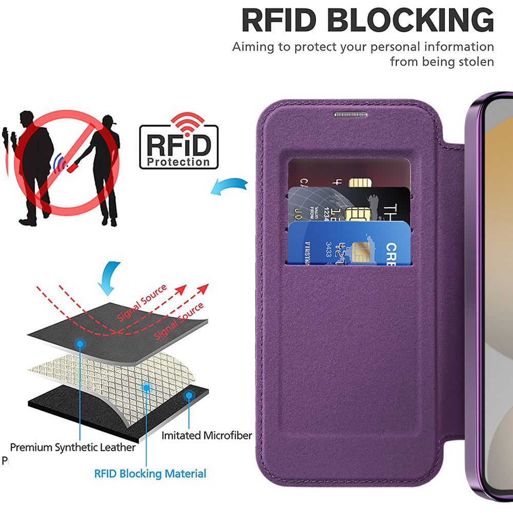 Coque MagSafe pour Samsung Galaxy S23+ S916, Techsuit, SmartMag Book, Violet