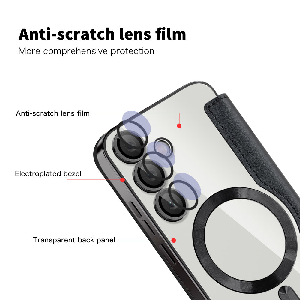 Coque MagSafe pour Samsung Galaxy S23+ S916, Techsuit, SmartMag Book, Noire