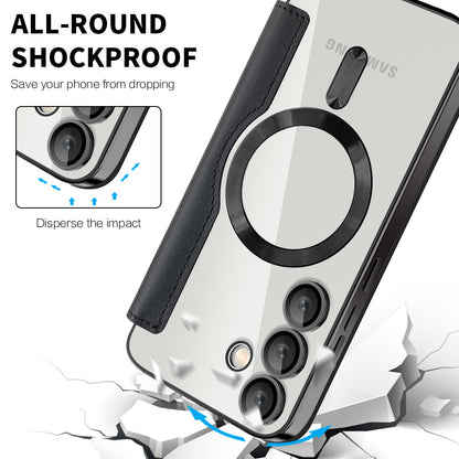 Coque MagSafe pour Samsung Galaxy S23+ S916, Techsuit, SmartMag Book, Noire