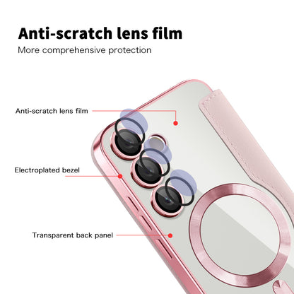 Coque MagSafe pour Samsung Galaxy S23+ S916, Techsuit, SmartMag Book, Rose