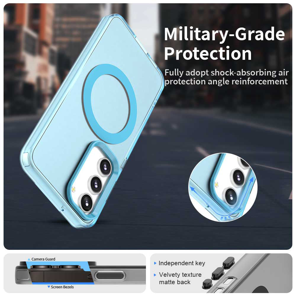 Coque MagSafe pour Samsung Galaxy S23 S911, Techsuit, CandyCase, Bleue