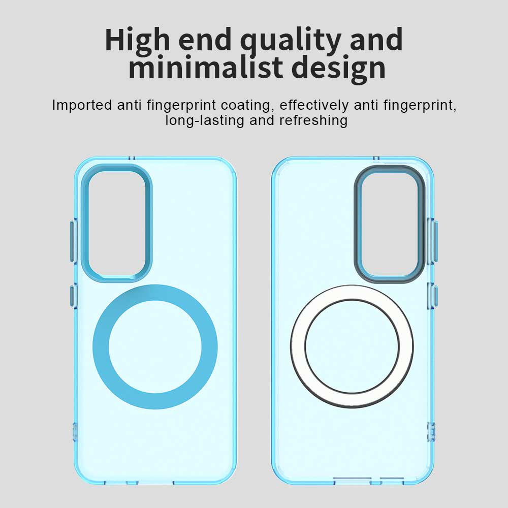 Coque MagSafe pour Samsung Galaxy S23 S911, Techsuit, CandyCase, Bleue
