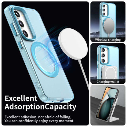 Coque MagSafe pour Samsung Galaxy S23 S911, Techsuit, CandyCase, Bleue