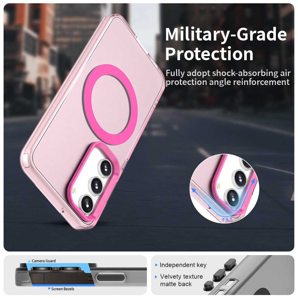 Coque MagSafe pour Samsung Galaxy S23 S911, Techsuit, CandyCase, Rose