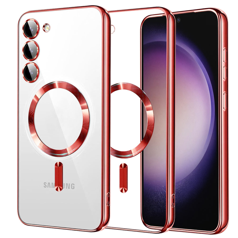 MagSafe Case for Samsung Galaxy S23 S911, Techsuit, Luxury Crystal, Red