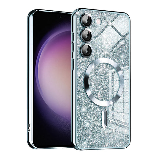 MagSafe-hoesje voor Samsung Galaxy S23 S911, Techsuit, Luxury Glitter, Blauw
