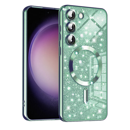 MagSafe-hoesje voor Samsung Galaxy S23 S911, Techsuit, Luxury Glitter, Lichtgroen