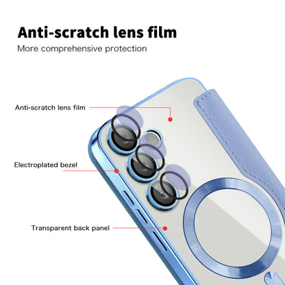 Coque MagSafe pour Samsung Galaxy S23 S911, Techsuit, SmartMag Book, Bleu