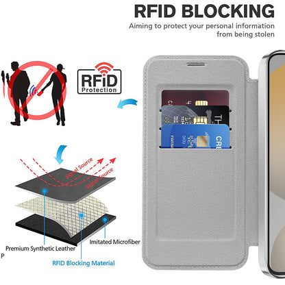Coque MagSafe pour Samsung Galaxy S23 S911, Techsuit, SmartMag Book, Gris
