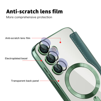 Coque MagSafe pour Samsung Galaxy S23 S911, Techsuit, SmartMag Book, Vert