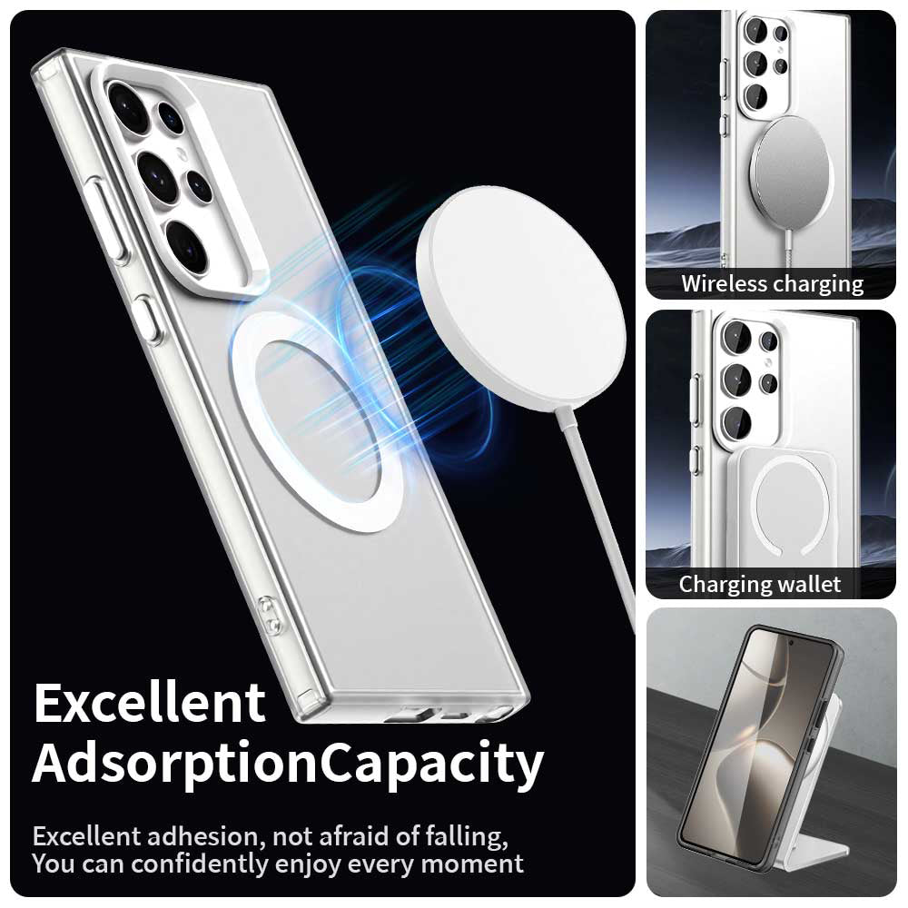 Coque MagSafe pour Samsung Galaxy S23 Ultra S918, Techsuit, CandyCase, Blanche