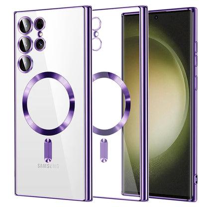 Coque MagSafe pour Samsung Galaxy S23 Ultra S918, Techsuit, Luxury Crystal, Violet Clair