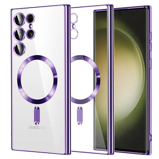 MagSafe-hoes voor Samsung Galaxy S23 Ultra S918, Techsuit, Luxury Crystal, Lichtpaars