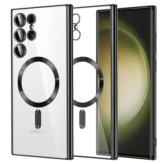 MagSafe-hoes voor Samsung Galaxy S23 Ultra S918, Techsuit, Luxury Crystal, Zwart