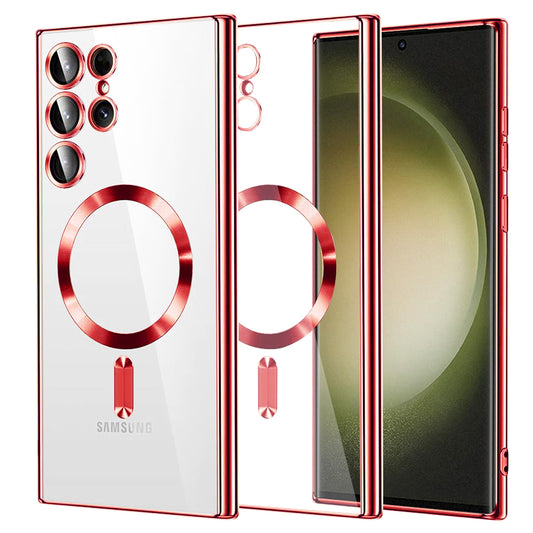 MagSafe-hoes voor Samsung Galaxy S23 Ultra S918, Techsuit, Luxury Crystal, Rood