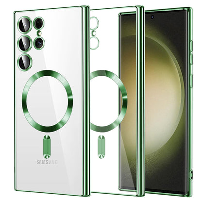 Coque MagSafe pour Samsung Galaxy S23 Ultra S918, Techsuit, Luxury Crystal, Vert Clair