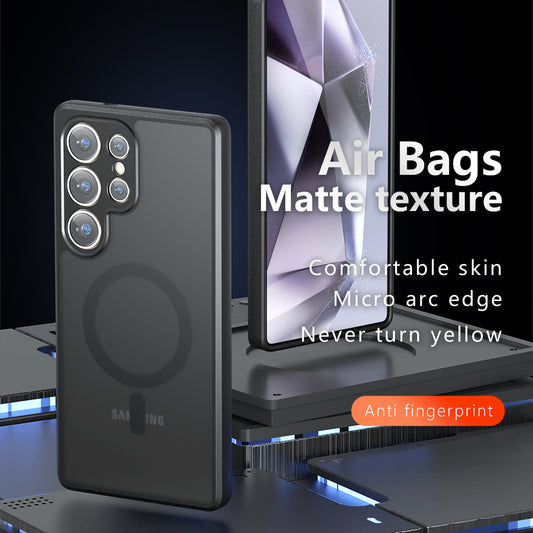 MagSafe-hoes voor Samsung Galaxy S23 Ultra S918, Techsuit, PureFrost, Zwart Satijn