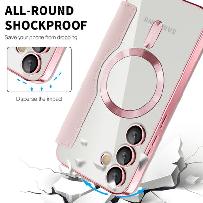 Coque MagSafe pour Samsung Galaxy S24 FE S721, Techsuit, SmartMag Book, Rose