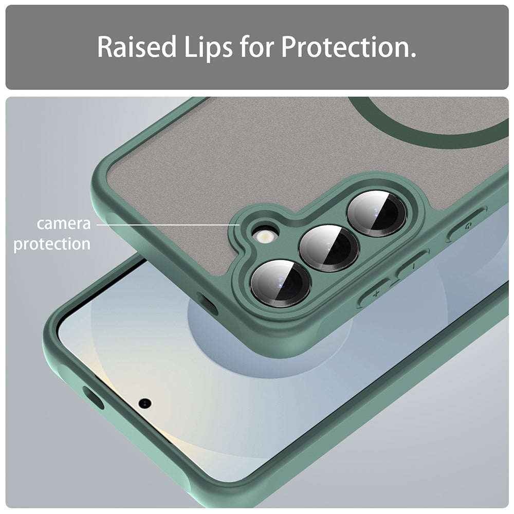 Coque MagSafe pour Samsung Galaxy S24+ S926, Techsuit, HaloFrost II, Vert