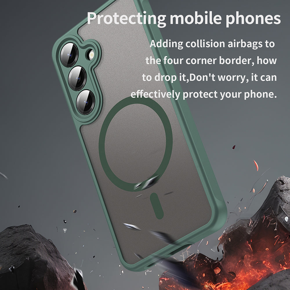 Coque MagSafe pour Samsung Galaxy S24+ S926, Techsuit, HaloFrost II, Vert
